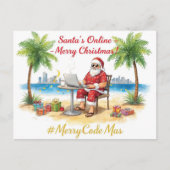 Santa’s Online Programmer Merry Christmas! Feestdagenkaart (Voorkant)
