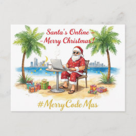 Santa’s Online Programmer Merry Christmas! Feestdagenkaart