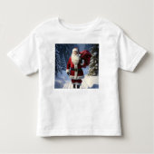 Santa’s Path Through the Winter Pines Kinder Shirts (Voorkant)