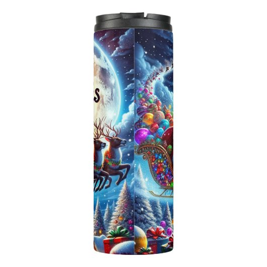Santa’s Peaceful Sky Journey Thermosbeker (Achterkant)