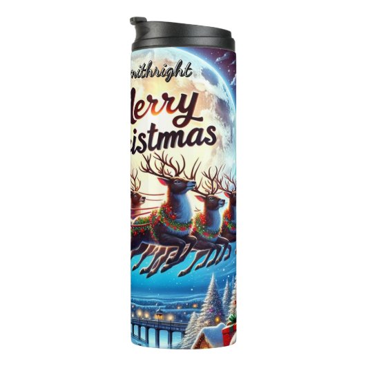 Santa’s Peaceful Sky Journey Thermosbeker (Geroteerd rechts)