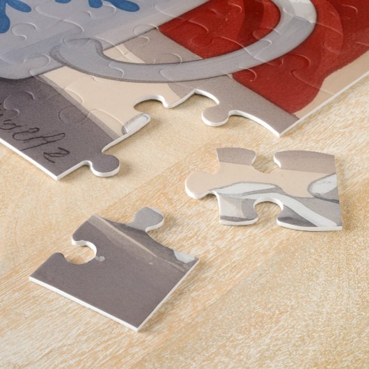 Santa’s Pottery Workshop: Hand-Painted Ceramic Legpuzzel (Zijkant)