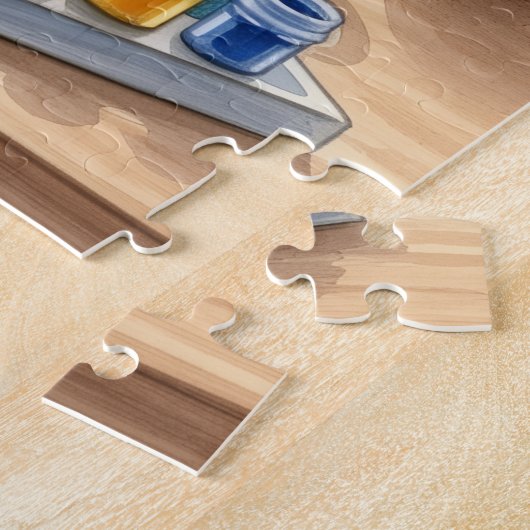 Santa’s Pottery Workshop: Hand-Painted Ceramic Legpuzzel (Zijkant)