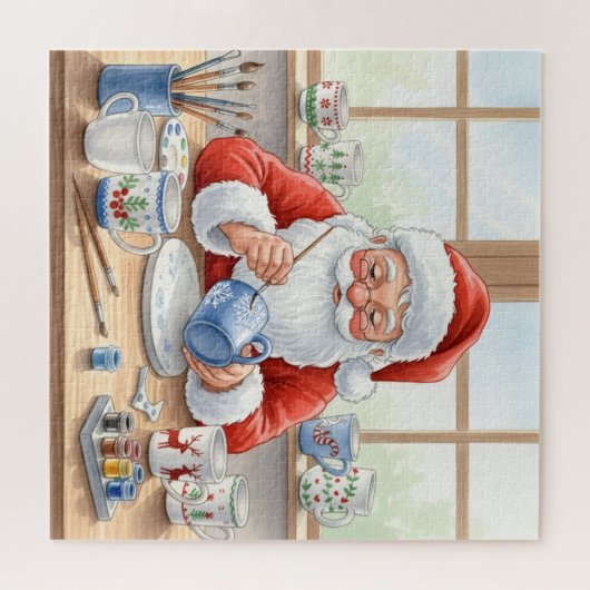 Santa’s Pottery Workshop: Hand-Painted Ceramic Legpuzzel (Horizontaal)