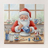Santa’s Pottery Workshop: Hand-Painted Ceramic Legpuzzel (Verticaal)