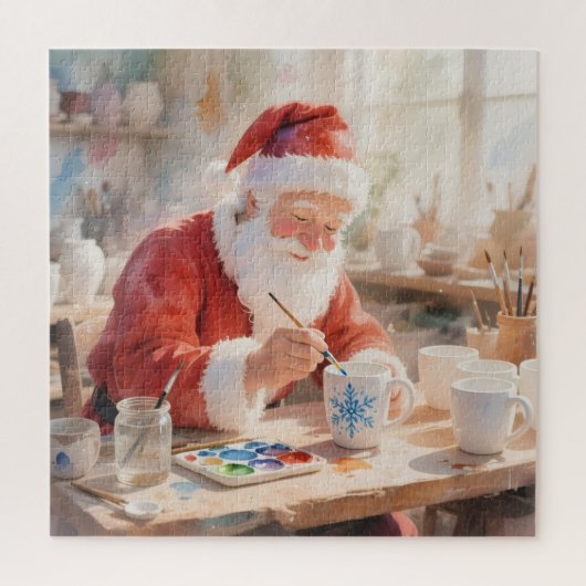 Santa’s Pottery Workshop: Hand-Painted Ceramic Legpuzzel (Verticaal)