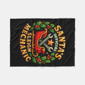 Santa’s Sleigh Mechanic Funny Christmas Design  Fleece Deken (Voorkant (Horizontaal))