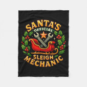 Santa’s Sleigh Mechanic Funny Christmas Design  Fleece Deken (Voorkant)
