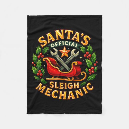 Santa’s Sleigh Mechanic Funny Christmas Design  Fleece Deken (Voorkant)