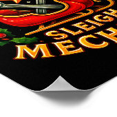 Santa’s Sleigh Mechanic Funny Christmas Design Poster (Hoek)