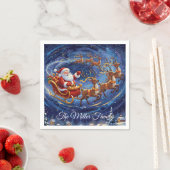 Santa’s Sleigh Night Sky Paper Napkin – Customizab Servet (Insitu)