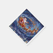 Santa’s Sleigh Night Sky Paper Napkin – Customizab Servet (Hoek)