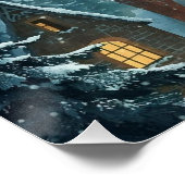 Santa’s Sleigh over the town Poster (Hoek)