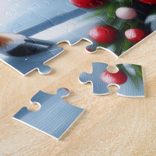 Santa’s Sleigh Through Snowy Forest at Christmas Legpuzzel (Zijkant)