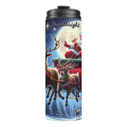 Santa’s Spellbound Christmas Ride Thermosbeker (Voorkant)