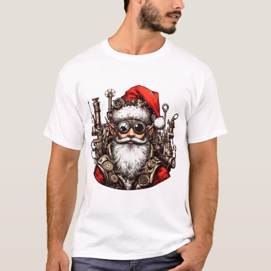 Santa’s Steampunk Elf - Klaar voor actie! T-shirt (Voorkant)