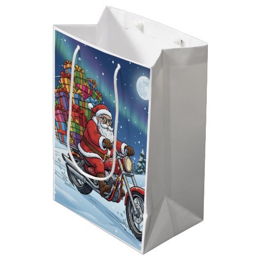 Santa’s Surprise Gift Bag Medium Cadeauzakje (Voorkant Gekanteld)