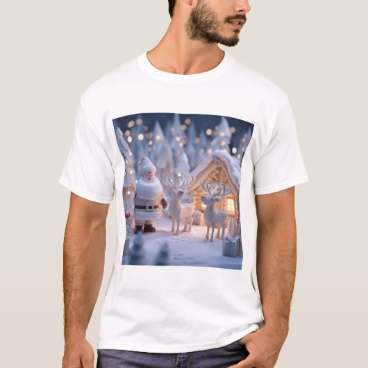 Santa’s White Christmas T-shirt (Voorkant)