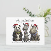 Santa’s Wild Trio Feestdagenkaart (Staand voorkant)