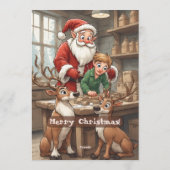 Santa’s Workshop Kids North Pole Christmas Party Kaart (Achterkant)