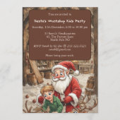 Santa’s Workshop Kids North Pole Christmas Party Kaart (Voorkant)