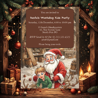 Santa’s Workshop Kids North Pole Christmas Party  Kaart