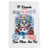 Santa Sack gevuld met geschenken en vakantie juich Medium Cadeauzakje (Voorkant)