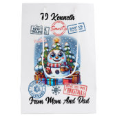 Santa Sack gevuld met geschenken en vakantie juich Medium Cadeauzakje (Achterkant)