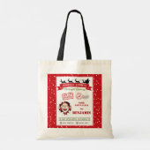 Santa Sack Kerstmis Custom Naam Gift Bag Tote Bag (Achterkant)