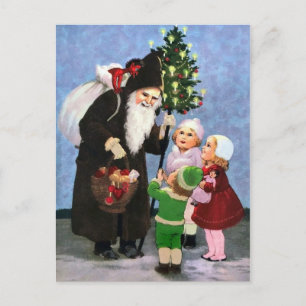 Santa Sack Krampus Briefkaart