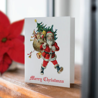 Santa Sack of Toys Non-Photo Holiday Card Notitiekaartje