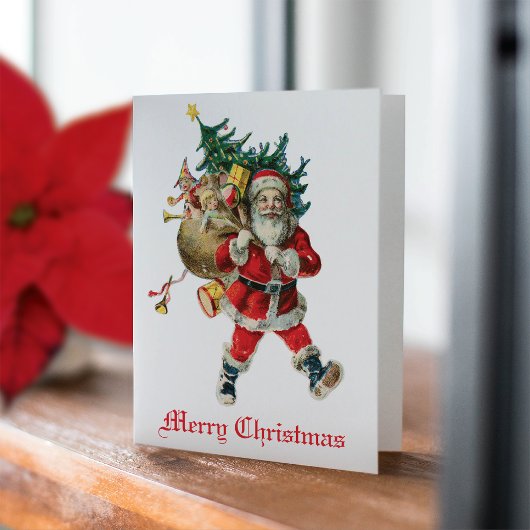  Santa Sack of Toys Non-Photo Holiday Card Notitiekaartje