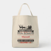 Santa Sacks: Kerstmis met gepersonaliseerde Tote Bag (Achterkant)