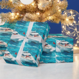 Santa Sailing – Tropical Christmas by the Sea Cadeaupapier