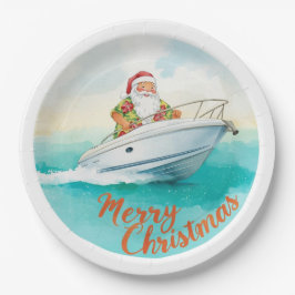 Santa Sailing – Tropical Christmas by the Sea Papieren Bordje