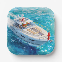 Santa Sailing – Tropical Christmas by the Sea Papieren Bordje