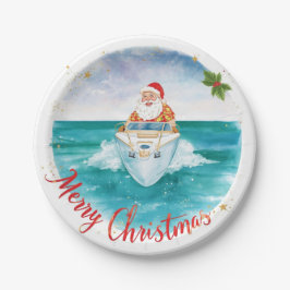 Santa Sailing – Tropical Christmas by the Sea Papieren Bordje