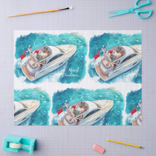 Santa Sailing – Tropical Christmas by the Sea Tissuepapier (Craft)