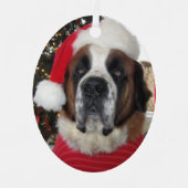 Santa Saint Bernard Ornament Metal (Voorkant)