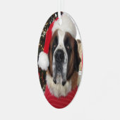 Santa Saint Bernard Ornament Metal (Voorkant links)