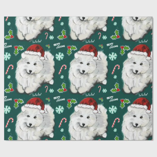 Santa Samoyed Cadeaupapier (Vlak)
