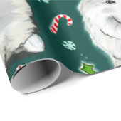Santa Samoyed  Cadeaupapier (Rol Hoek)