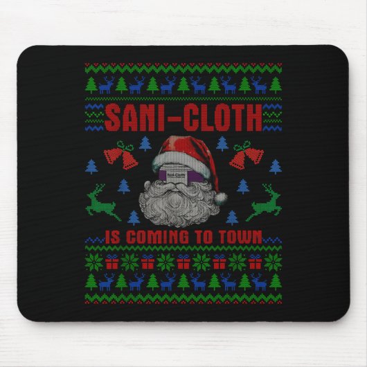 Santa Sani Cloth Is Coming To Town Er Nures Ugly C Muismat (Voorkant)