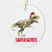 Santa saurus Kerstmis Dinosaur Scary T Rex Elf Keramisch Ornament (Links)