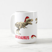 Santa saurus Kerstmis Dinosaur Scary T Rex Elf Koffiemok (Voorkant links)