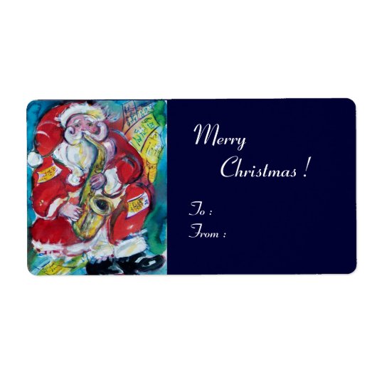 SANTA & SAX, CHRISTMAS JAZZ PARTY Blue Etiket (Voorkant)