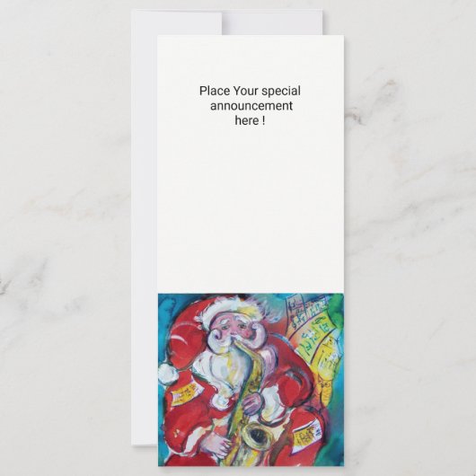 SANTA & SAX, CHRISTMAS JAZZ PARTY CONCERT PROGRAMM KAART (Achterkant)