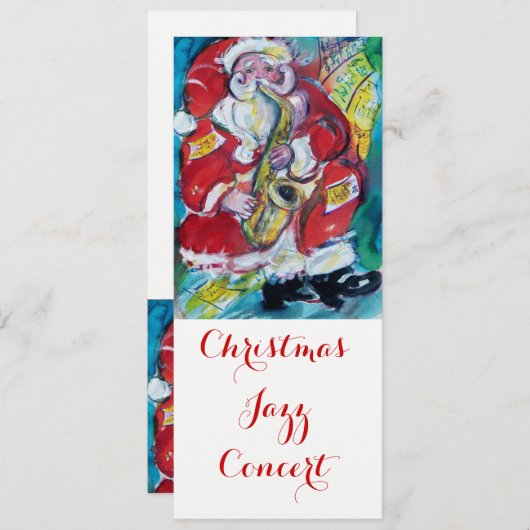 SANTA & SAX, CHRISTMAS JAZZ PARTY CONCERT PROGRAMM KAART (Voorkant / Achterkant)