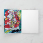 SANTA & SAX, CHRISTMAS PARTY FEESTDAGEN KAART (Binnen)