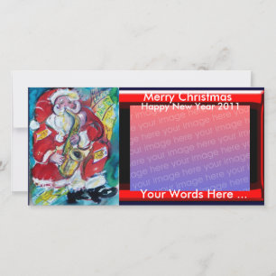 SANTA & SAX, CHRISTMAS PARTY FEESTDAGENKAART